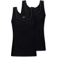 Schiesser Uncover by - 2PACK Top Cotton Lace - Onderhemd Dames - zwart