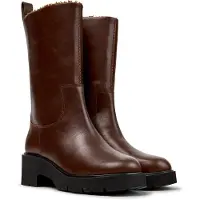Camper Dames Milah hoge laarzen van leer bruin (36), 3 tot 5 cm, Geen, Casual K400843-002