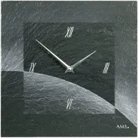 AMS W9518 wandklok met natuurlijke schifer en airbrush-design