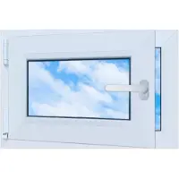 LORAC PVC-raam wit 60x40 LINKS 600x400 mm draai-kiepraam met dubbel glas