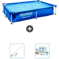 Bestway Steel Pro, rechthoekig zwembad - 221x150x43 cm - 3-delig - Model S22705