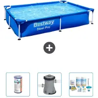 Bestway Steel Pro, rechthoekig zwembad - 221x150x43 cm - 4-delig - S22706