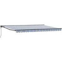 vidaXL Zonnescherm Frame Blauw en Wit 500 × 300 cm