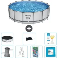 Bestway Steel Pro MAX, ronde opblaasbare zwembad - 488x122 cm - 6-delig, model S621