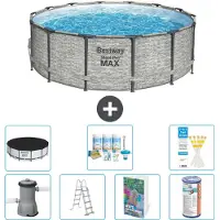 Bestway Steel Pro MAX, ronde opblaasbare zwembad - 427x122 cm - 6-delig, model S556