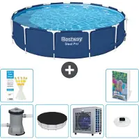 Bestway Steel Pro, ronde opblaasbare zwembad - 396x84 cm - 5-delig, model S175