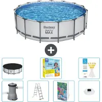 Bestway Steel Pro MAX, ronde opblaasbare zwembad - 488x122 cm - 6-delig, model S526