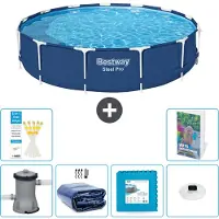 Bestway Steel Pro, ronde opblaasbare zwembad - 396x84 cm - 5-delig, model S326