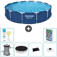Bestway Steel Pro, ronde opblaasbare zwembad - 396x84 cm - 5-delig, model S328