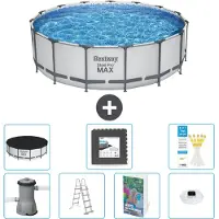 Bestway Steel Pro MAX, ronde opblaasbare zwembad - 488x122 cm - 6-delig, model S608