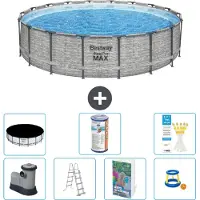 Bestway Steel Pro MAX, ronde opblaasbare zwembad - 549x122 cm - 6-delig, model S541