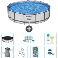 Bestway Steel Pro MAX, ronde opblaasbare zwembad - 457x122 cm - 6-delig, model S548