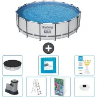 Bestway Steel Pro MAX, ronde opblaasbare zwembad - 488x122 cm - 6-delig, model S674