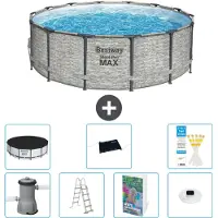 Bestway Steel Pro MAX, ronde opblaasbare zwembad - 427x122 cm - 6-delig, model S598