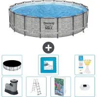 Bestway Steel Pro MAX, ronde opblaasbare zwembad - 549x122 cm - 6-delig, model S674