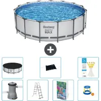 Bestway Steel Pro MAX, ronde opblaasbare zwembad - 488x122 cm - 6-delig, model S559