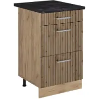 Vicco Keukenonderkast R-Line, Artisanaal eiken/Goudkleurig Eiken, 50 cm antraciet werkblad