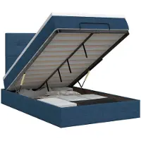 vidaXL Ottoman bed met matras met hoofdeinde Blauw 120 x 190 cm Stof