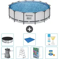 Bestway Steel Pro MAX, ronde opblaasbare zwembad - 427x122 cm - 6-delig, model S568