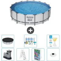 Bestway Steel Pro MAX, ronde opblaasbare zwembad - 488x122 cm - 6-delig, model S576