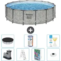 Bestway Steel Pro MAX, ronde opblaasbare zwembad - 488x122 cm - 6-delig, model S622