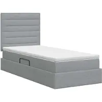 vidaXL Opslag bed met matras met opslag Lichtgrijs 100 x 200 cm Stof