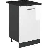 Vicco Keukenonderkast R-Line, Wit Hoogglans/Antraciet, 50 cm antraciet werkblad