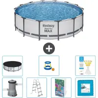 Bestway Steel Pro MAX, ronde opblaasbare zwembad - 427x122 cm - 6-delig, model S570