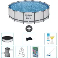 Bestway Steel Pro MAX, ronde opblaasbare zwembad - 427x122 cm - 6-delig, model S600