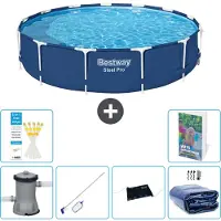 Bestway Steel Pro, ronde opblaasbare zwembad - 396x84 cm - 5-delig, model S235