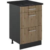 Vicco Keukenonderkast R-Line, Artisanaal eiken/Antraciet, 50 cm antraciet werkblad