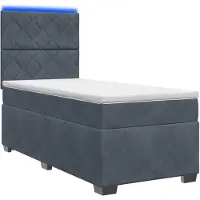 vidaXL Boxspringbed met matras, donkergrijs, 100 x 200 cm, fluweel
