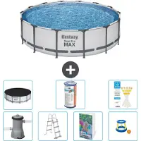 Bestway Steel Pro MAX, ronde opblaasbare zwembad - 427x122 cm - 6-delig, model S541