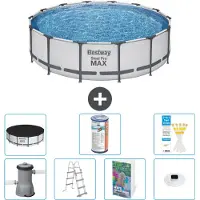 Bestway Steel Pro MAX, ronde opblaasbare zwembad - 427x122 cm - 6-delig, model S622