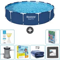Bestway Steel Pro, ronde opblaasbare zwembad - 396x84 cm - 5-delig, model S285