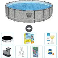 Bestway Steel Pro MAX, ronde opblaasbare zwembad - 549x122 cm - 6-delig, model S529