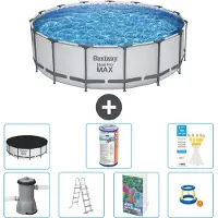 Bestway Steel Pro MAX, ronde opblaasbare zwembad - 488x122 cm - 6-delig, model S541