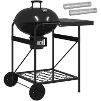 vidaXL Houtskoolgrill met Rookbuizen 91 x 71 x 107 cm Staal Zwart