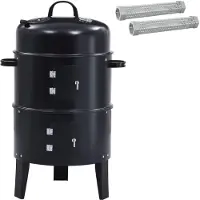 vidaXL Buitengrill Ø 40 x 80 cm Staal Zwart