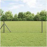 vidaXL Hekpaal 12 st Grijs 120 cm Poedercoated staal