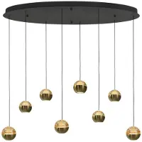 Steinhauer Ovale hanglamp Belluno 8-lichts led - messing