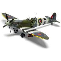 Wittmax Modelbouwpakket Vliegtuigen - 17001A Supermarine Spitfire Mk.Ixc - Flying Dray - WWII Brits Jachtvliegtuig - met Exclusief Bierglas Plastic - 1:24 - Modelbouw