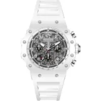 Invicta Racing 69668 Herenhorloge - Quartz Uurwerk - Acryl met Zilveren Wijzerplaat - 43 mm