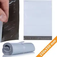 Rosfix Verzendzak 250x350 mm - Wit LDPE Zelfklevend - 50 Μm, 100 Stuks, Zwart Binnen