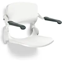 Handicare Linido douchezitting+rug wit+armlegger