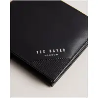 Ted Baker Prugs Heren Gegraveerde Hoek Leren Bifold Munt Portemonnee