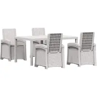vidaXL Tuin Eettafel Set 5 st Wit en Lichtgrijs PP