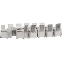 vidaXL Tuin Eettafel Set 14 st Wit en Lichtgrijs PP