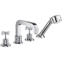 Axor Hansgrohe Axor Citterio afdekset 4-gats tegelrandcombinatie met kruisgreep Chroom