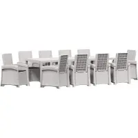 vidaXL Tuin Eettafel Set 11 st Wit en antracietkleurig PP